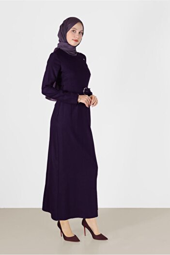 Alvina Classic Dress - Button Detail and Belt, Model 42192
