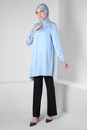Alvina EMBROIDERY DETAIL ASYMMETRIC CUT TUNIC 42564
