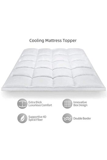 smart home Luxury Mattress Topper, Hotel Mattress Topper Height 200x200X14 cm Made of 100% Super Soft