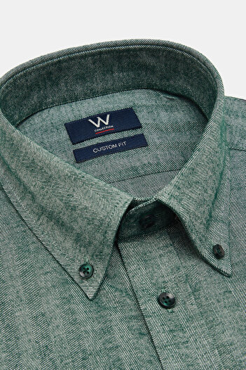 W Collection YEŞİL UZUN KOLLU GÖMLEK