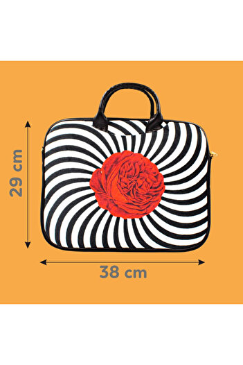 NO BRAND Geantă pentru laptop, colorată, pentru damă, din catifea, SPIRAL ROSE 14"