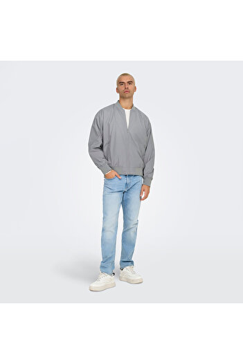 Only & Sons Gri Erkek Mont ONSGAVIN BOMBER JACKET OTW