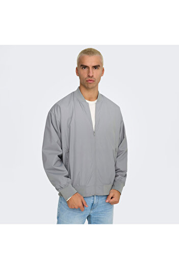 Only & Sons Gri Erkek Mont ONSGAVIN BOMBER JACKET OTW