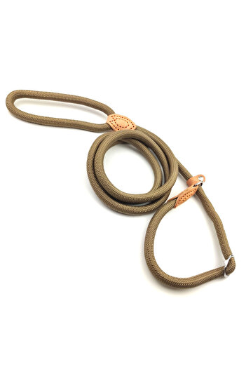 Choice 0.8cmX1.5m Dark Khaki Dog Leash Slip Rope Lead Leash Heavy Duty Braided Rope Adjustable Loop Collar