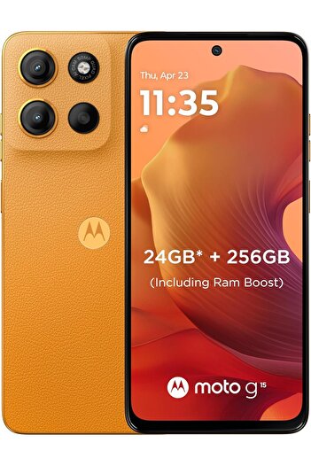 Motorola G15,  DUAL SIM 4G , 8+16GB RAM, 256 GB ROM  - Sunrise Orange