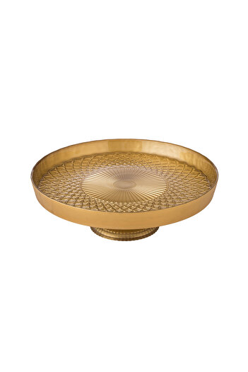 Byblos Turkish Glass Serving Platter With Base 32cm