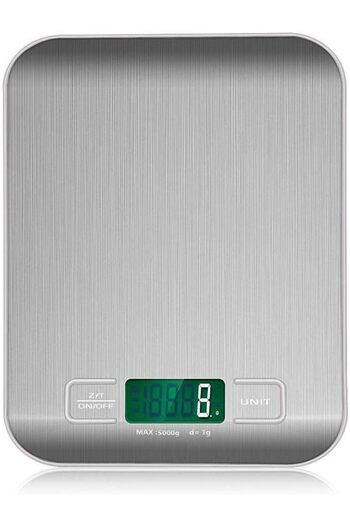 fulina Portable Smart Scale , With LCD Digital Display, Slim Stainless, for Body Weight, Silver