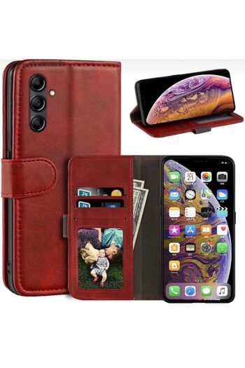m.tk moveteck Samsung Galaxy A36 Case 360 Full Containers Leather Textured Flip Wallet Stand Clamshell Cover with Business Card