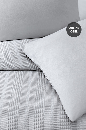 Yataş Liona Double 100% Cotton Pique Set - Gray