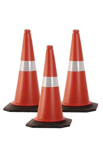 Generic 3 Pack 75cm Traffic Cone - Safety Cone with Reflective Collar for Parking Lot and Driving Training