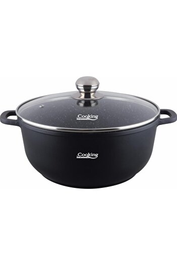 Cooking by Heinner CAST ALUMINUM SAUCE + LID, 28 x 12.5 CM, 6.5 L, DARK LINE