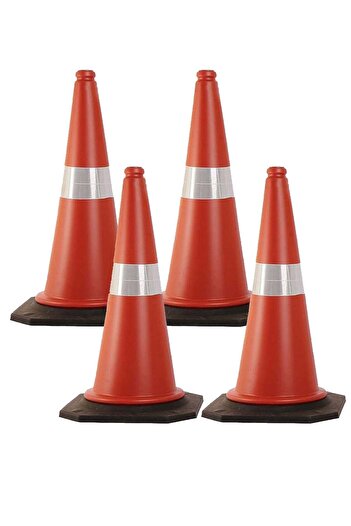 Generic 4 Pcs 75cm Traffic Cone - Safety Cone with Reflective Collar for Parking Lot and Driving Training