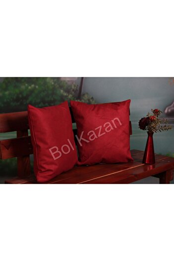 Bolkazan.com Brick Color Suede 2-Piece Throw Pillow Cover 40 X 40