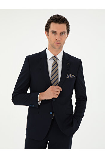 Cacharel Koyu Lacivert Slim Fit Klasik Takım Elbise 50310167-VR100