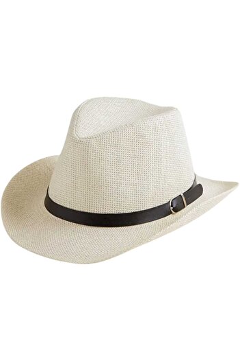 Trenderrs Unisex Buckle Straw Fedora Hat