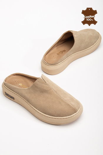 Polomia Comfort Nova γυναικείο γνήσιο δέρμα σουέτ κλειστό μπροστινό μέρος Cool λεπτομέρεια από καουτσούκ Άνετη σόλα Casual Sabo Daily Home Παντόφλες
