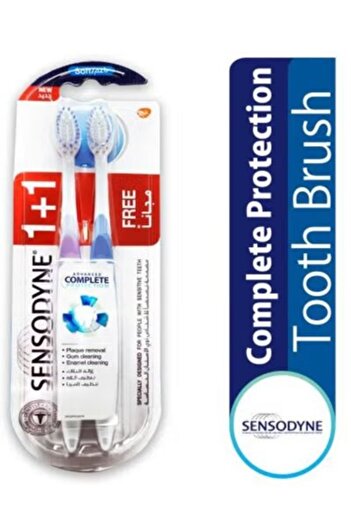 Sensodyne فرشاة أسنان ناعمة، قطعتين، أزرق وأرجواني