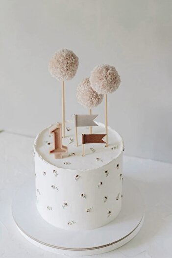 afralya home Birthday Cake Decoration Set Pinterest Style Cupcake Cake and Dessert Ornaments Cake Toothpick 3-Pompom