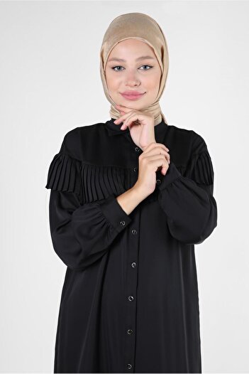 Alvina Buttoned Cuffed and Ruffle Detailed Tunic 43895
