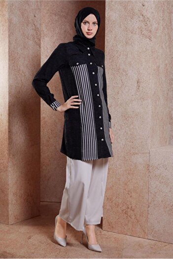 Alvina Linen Tunic 44541 - Striped and Effect