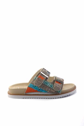 Bambi Beige Multicolor Women's Slippers K04678200087