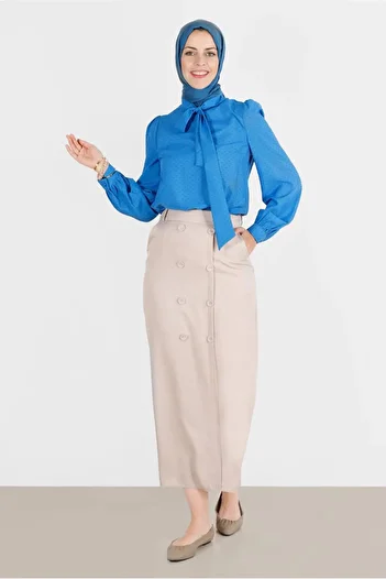 Alvina 60290 Model Button Detailed Skirt