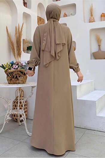 TRENDTESETTÜR KADIN VİZON TAŞ DETAYLI ABİYE ELBİSE T 9783