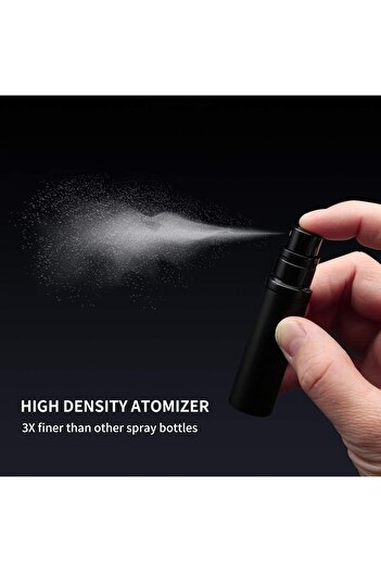 COOYA Refillable Perfume Bottle, Mini Portable Perfume Empty Atomizer with Fine Spray Pump, 5ml (Black）