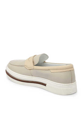 Tergan Bej Hakiki Deri Erkek Loafer - E24ı1ay56706-b19
