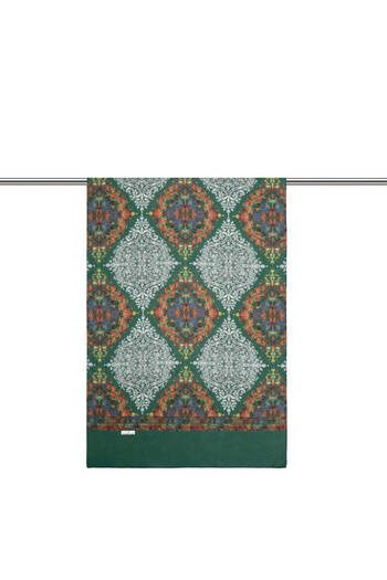 Bursa İpek Dark Green Ethnic Pattern Soft Shawl