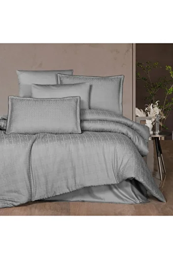 First Choice Luxury premium satin bed linen La Romano, First Choice, Rodel Grey Geometric