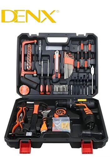 Denx CORDLESS DRILL SET Professional Household Home Tool Kit Set with  Hand Tool Kits for   Maintain