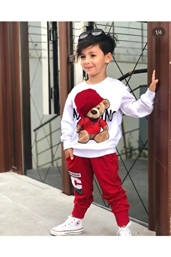 gül garden Children's Tracksuit Set with Teddy Bear