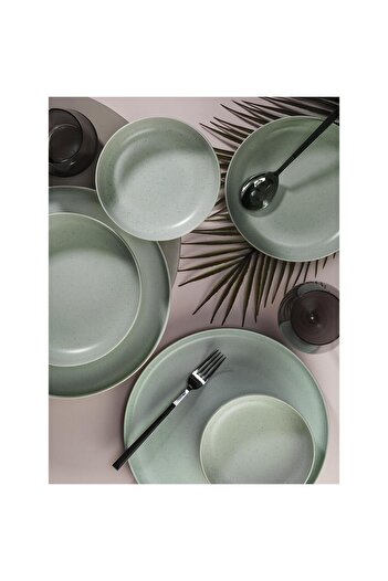 Kütahya Porselen Serviciu de masa Moderna Colore Matte, 24 piese, 6 persoane, portelan, verde mat, kutahya porselen