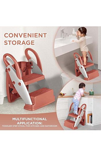 Yelajoy Potty Training Seat,With Step Stool Ladder,Anti-Slip,Detachable Soft Pad,With Safety Handles,Red
