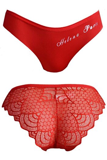 Helena Paris Women's Laser Cut Back Lace Lettered Slip Panties (2751)