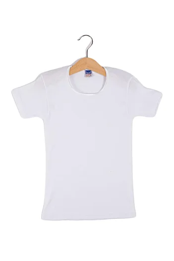Berrak Girl's Children's Ribbed Half Sleeve Undershirt Undershirt Berrak-2508