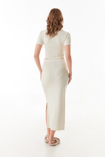 Fulla Moda Basic Modal 2 Li Crop Etek Takım