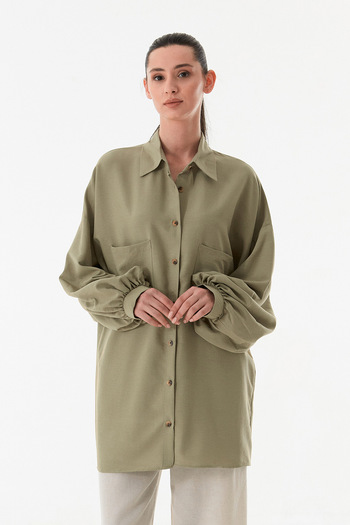 Fulla Moda Fullamodest Oversize Balloon Sleeve Shirt