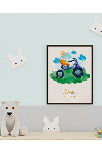 çınararthome Çocuk Odası Tablo Çerçeve - Posterli +  Kişiselleştirilmiş Ahşap Çerçeve