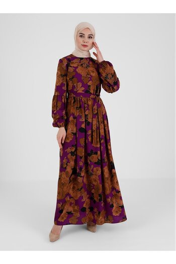Tavin Women's Purple Patterned Dress1751674