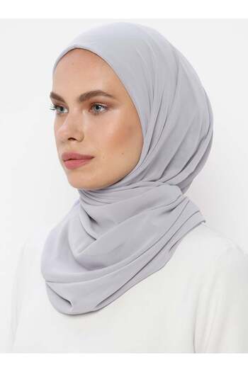 Ecardin Bonnet Chiffon Shawl - Light Gray -