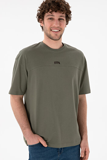 U.S. Polo Assn. Erkek Comfort Fit Bisiklet Yaka Haki Tişört 50306017-VR111