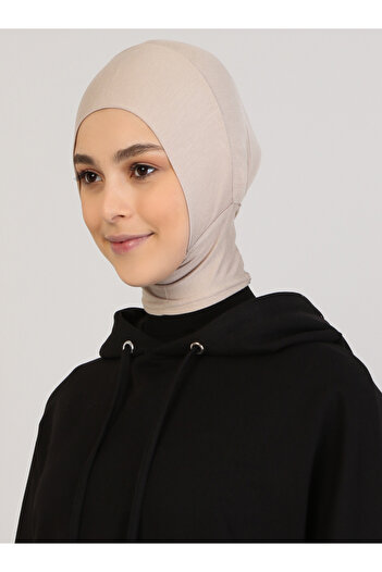 Ecardin Cross Ready Hijab Bonnet με μισό λαιμόκοψη - ST292 Light Mink