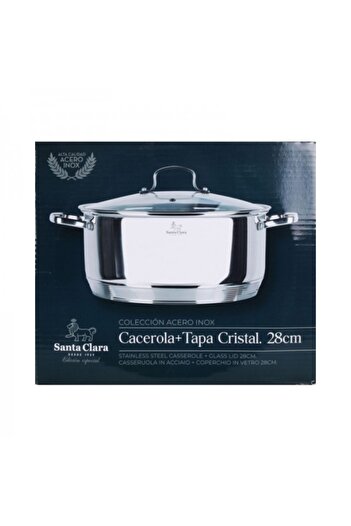 Santa Clara Stainless steel pot with heat-resistant glass lid, Santa Clara, 1.9 liters
