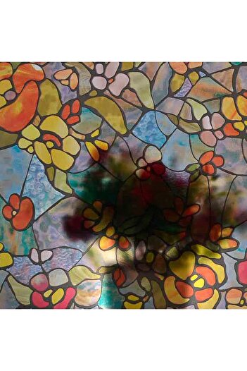 d-c-fix 276-0431 Self Adhesive Flower Pattern Glass Stained Glass Foil (45 cm X 2 Mt)