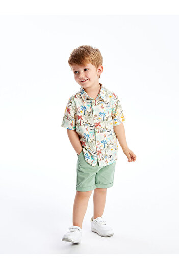 LC Waikiki LCW Short Sleeve Basic Baby Boy Shirt and Shorts 2 Pieces Set