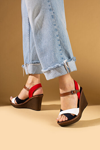 Pembe Potin New Season Women's Multicolor Comfortable Wedge Sole Stylish Daily Sandals