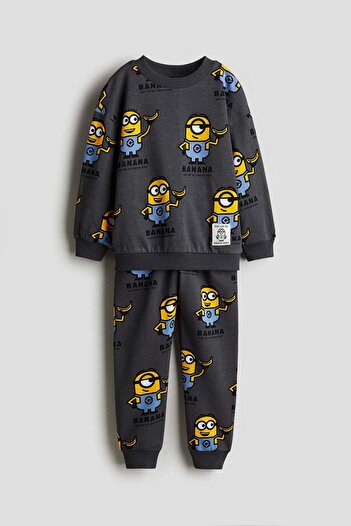 H&M 2-piece printed sweatshirt set