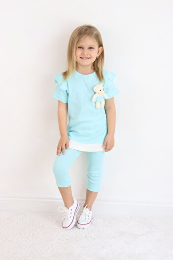 Pijamella Girl's Capris Summer Basic Set with Teddy Bear 2-5 Years